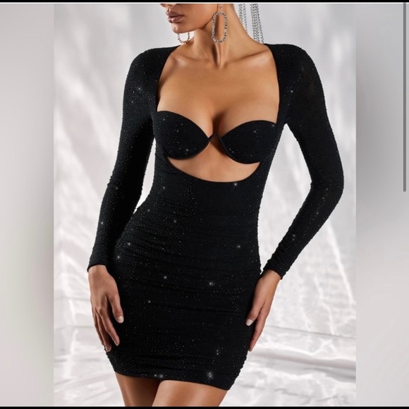 Dresses & Skirts - Oh polly black cocktail mini dress